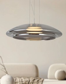 Závesná lampa nad stôl dymové sklo Ombre 42 cm