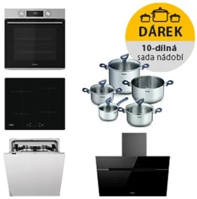 Whirlpool rúra OMK58CU1SX + indukčná varná doska WSQ7360NE + komínový odsávač WHVP62FLTSK + vstavaná umývačka riadu WIC3C26F SETWH28