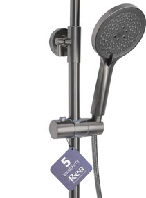 Rea Avalon, sprchová súprava s dažďovou hlavovou a ručnou hlavicou, grafitová, REA-P2401
