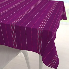 Biante Bavlnený štvorcový obrus Olivia OL-002 Pásiky na fialovom 100x100 cm