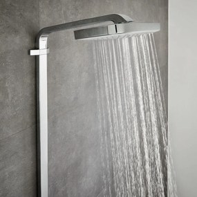 HANSGROHE Raindance Select E Showerpipe nástenný sprchový systém s termostatom ShowerTablet Select 300, horná sprcha 3jet 318 x 190 mm, ručná sprcha 3jet, biela/chróm, 27127400