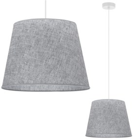 Závesné svietidlo Len1, 1x šedé textilné tienidlo, (fi 38 cm), w
