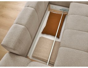 Taupe ženilková rozkladacia/s úložným priestorom rohová pohovka (pravý roh/s leňoškou) Everest – Bobochic Paris