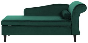 Zamatová leňoška pravostranná smaragdovozelená LUIRO Beliani