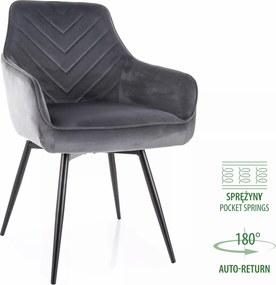 SI Služba Velvet Chair sivý
