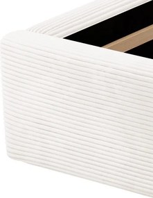 Posteľ Inez 180x200 cm, smotanovo biela štruktúrovaná látka