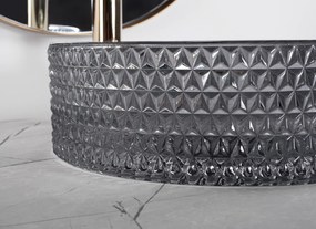 Rea Cristal, sklenené umývadlo na dosku 36x36 cm, čierna, REA-U9671