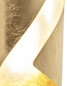 Retro nástenná lampa list zlatá vrátane vypínača - Belle