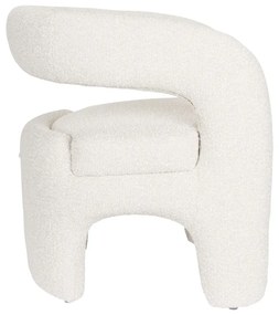 Biele kreslo z textílie buklé Nova – White Label