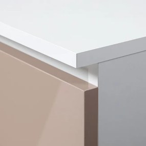 Nočný stolík CL3 60 cm biely / cappuccino, lesk