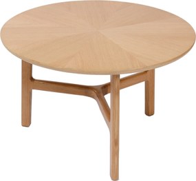 Mazzoni BELLUNO Prírodný jaseň - DREVENÝ KONFERENČNÝ STOLÍK Ø65 cm OKRÚHLY MODERN CLASSIC