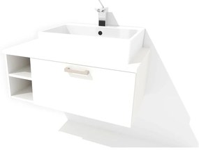 Nabytekmorava Závesná kúpeľňová skrinka pod umývadlo K42 farba korpusu: Bielý, farba dvierok: Bielé lamino