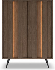Vysoká komoda Flaro 93 cm s osvetlením - dub dunin