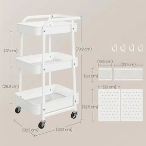Pojazdný úložný vozík biely APV-E1037 WT