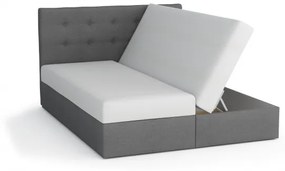 Manželská postel v eko kůží s úložným prostorem 160x200 LUDMILA - bílá / šedá