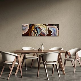 Obraz - Abstrakcia hláv (s hodinami) (90x30 cm)