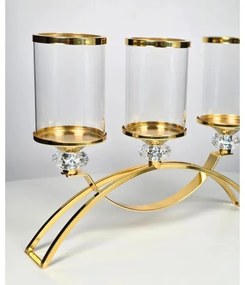 Svietnik GLAMOUR zlatý/priehľadný