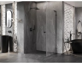 Mexen Lunar-B L, 1-krídlový sprchový kút, ľavý, 90 x 80 cm, 8mm číre sklo, grafitový profil, 832L-090-080-66-00-L