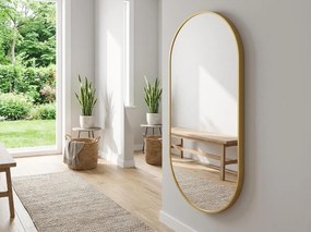 Oválne zrkadlo na stenu OLVANI 100x50 cm so zlatým rámom