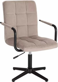 LuxuryForm DESIGN Otočná stolička VERONA BLACK VELUR na čiernom kríži - latte