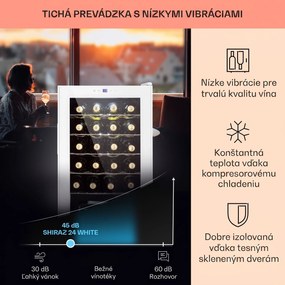 Klarstein Shiraz 24 Uno, vinotéka, 63 l, 24 fliaš, 5-18°C, dotykový ovládací panel