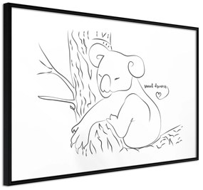 Artgeist Plagát - Sleepy Koala [Poster] Veľkosť: 45x30, Verzia: Čierny rám s passe-partout