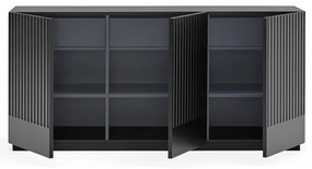 Čierny príborník Teulat Doric, šírka 150 cm