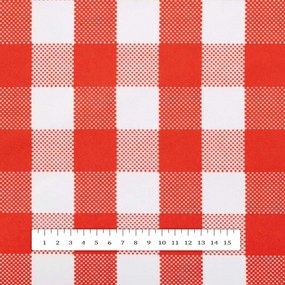 Biante Dekoračný záves TF-071 Červeno-biela kocka 140x210 cm