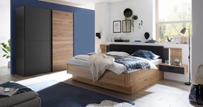 Šatníková skriňa Melton, 215 cm, grafit/dub mauvella