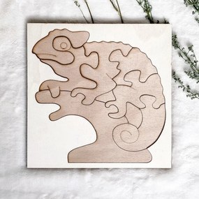 Dvojfarebná drevená montessori vkladačka pre deti - CHAMELEÓN BUK | SENTOP H014-B