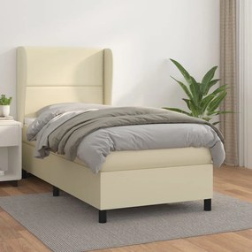 Boxspring posteľ s matracom krémová 80x200 cm umelá koža 3128939