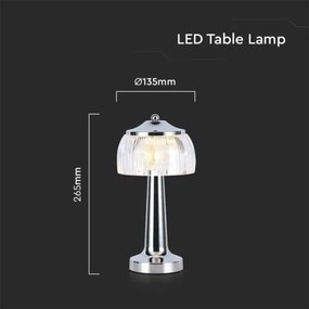 LED Stmievateľná stolná lampa LED/1W/5V 3000-6000K 1800 mAh chróm