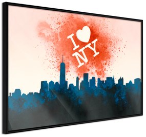 Artgeist Plagát - I Love NY [Poster] Veľkosť: 60x40, Verzia: Čierny rám