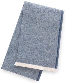 Modrý pléd s podielom bavlny Euromant Linen, 140 x 180 cm