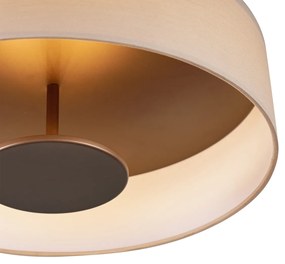 Moderné stropné svietidlo biele s bronzovým interiérom vrátane LED 3-stupňového stmievania - Bredow