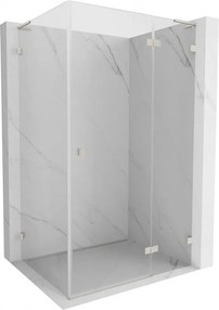 Mexen Lunar L, pravý výklopný sprchový kút 75 x 90 cm, 8mm číre sklo, oceľový profil, 834L-075-090-97-00-P