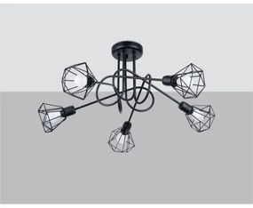 Sollux SL.1110 - Luster na tyči ARTEMIS 5xE14/40W/230V čierna
