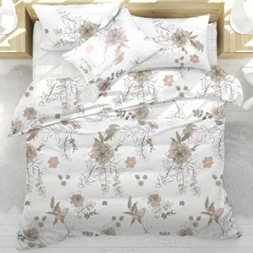 RENFORCÉ OBLIEČKY LARIN EXCLUSIVE 200X220 CM, 2KS 70X80 CM KVETY