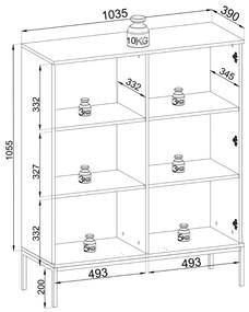NÍZKA VITRÍNA ALESSIO 104 cm KAŠMÍR LED