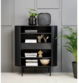 Čierna skrinka v dekore duba 125x110 cm Siena – Unique Furniture