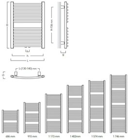radiátor OMEGA R 400 x 686 mm, C35 white silk RADOME407035 - INSTAL-PROJEKT