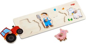 Drevené vkladacie puzzle – život na farme
