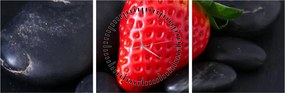 Obraz - jahoda (s hodinami) (90x30 cm)