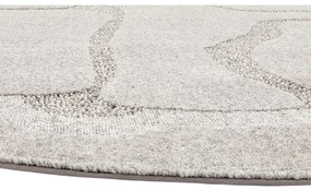 Svetlosivý vlnený okrúhly koberec ø 120 cm Morphic Organica – Agnella