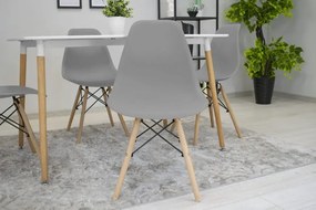 Set 4 stoličiek OSAKA sivé / čierne nohy