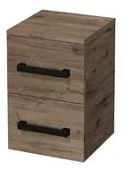 Kúpeľňová skrinka nízka s čiernou úchytkou SAT Cube Way 32,5x49,3x33 cm dub Wellington mat CUBE3CN32DW, 1 ks