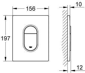 GROHE Arena Cosmopolitan - Ovládacie WC tlačidlo, chróm 38844000