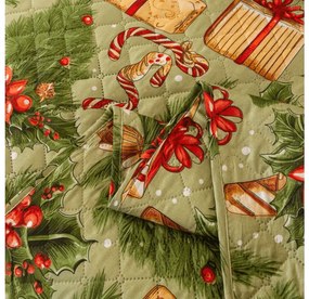Prehoz na posteľ CHRISTMAS PRESENTS zelený Rozmer: 220 x 240 cm
