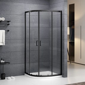 Roth Štvrťkruhový sprchový kút ALBIS BLACK - bez vaničky ROTH-Variant: rozmery: 90x90 cm - (ALBIS BLACK/900 - N0787), ROTH-Profily: profily: čierna (…