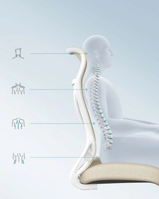 Ergonomická kancelárska stolička s nastaviteľnou výškou a sklápacími opierkami rúk, béžová